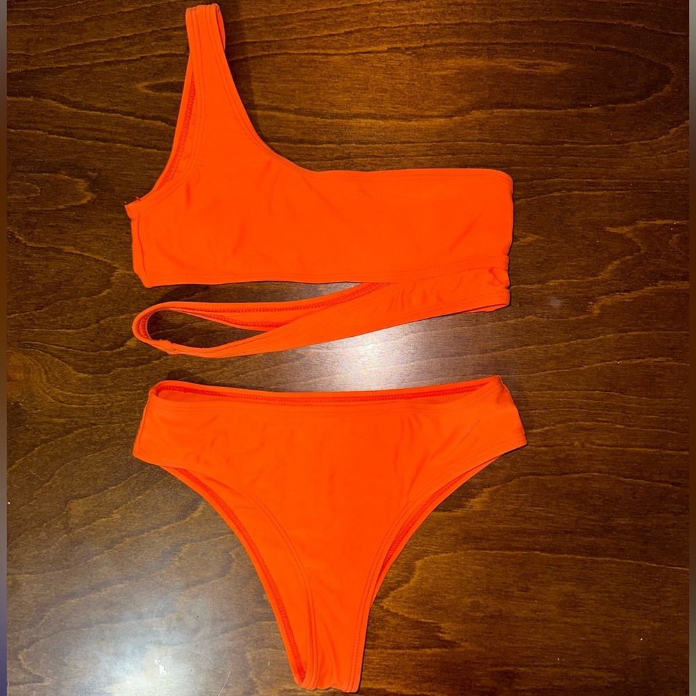 Shein orange cutout bikini set